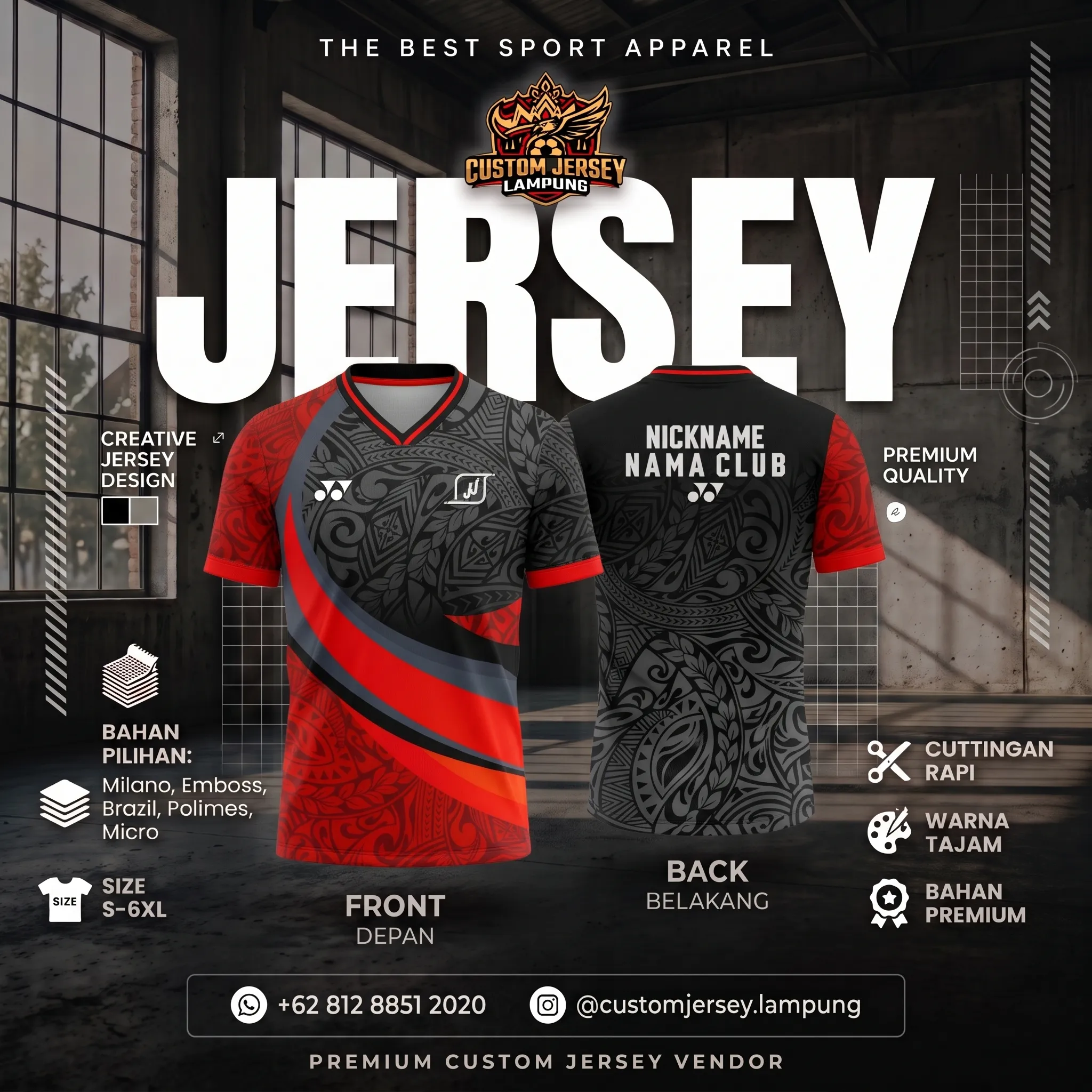Hasil produksi Jersey Badminton oleh Buat Jersey