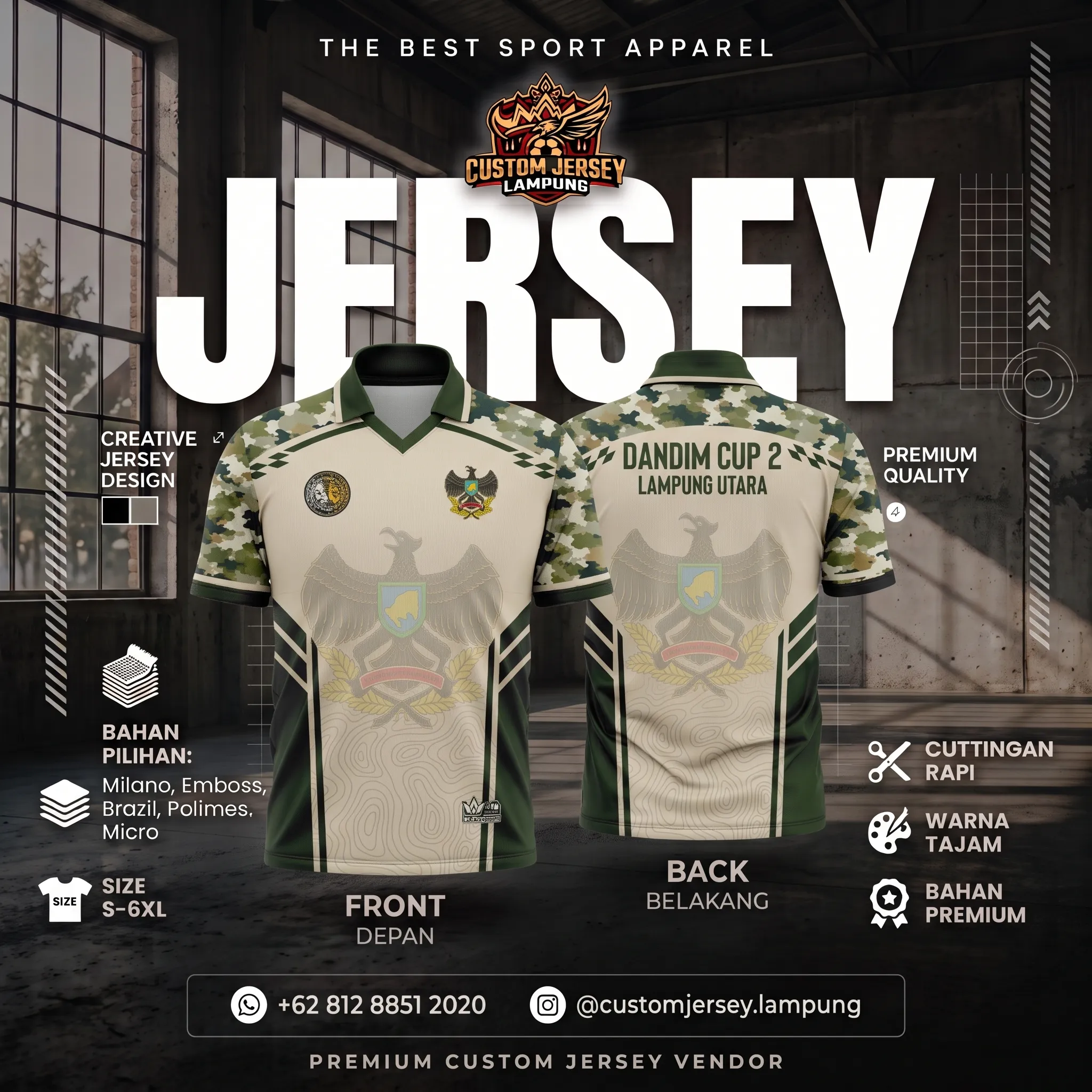 Hasil produksi Jersey Burung Kicau Dandim Cup oleh Buat Jersey