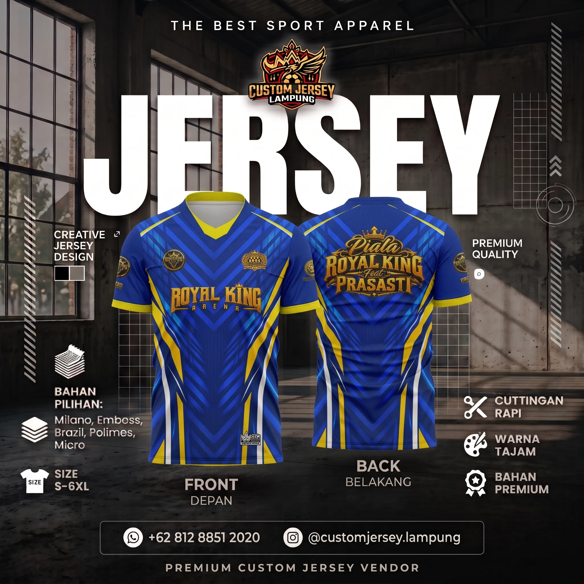 Hasil produksi Jersey Burung Kicau Royal King oleh Buat Jersey