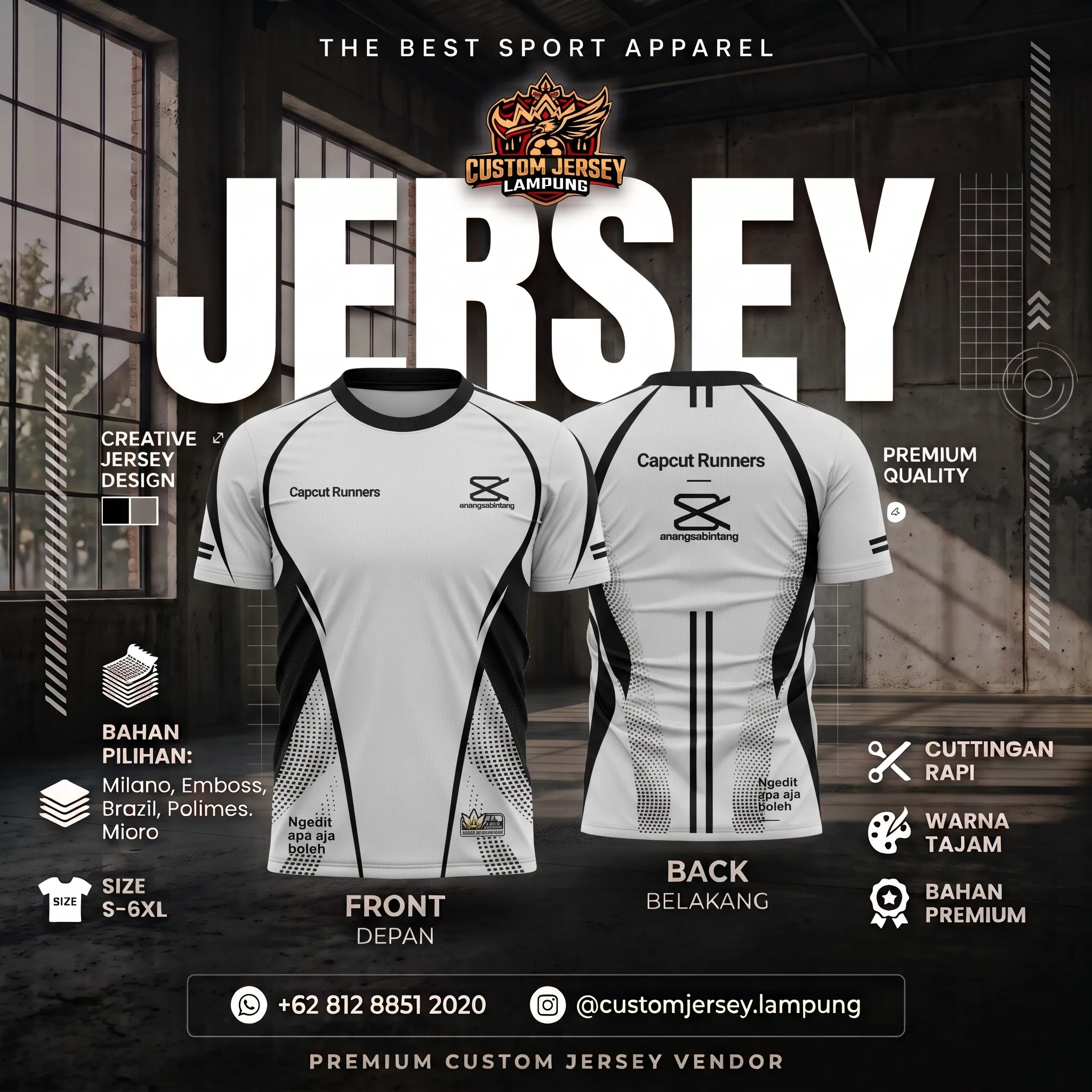 Hasil produksi Jersey CapCut Perusahaan oleh Buat Jersey
