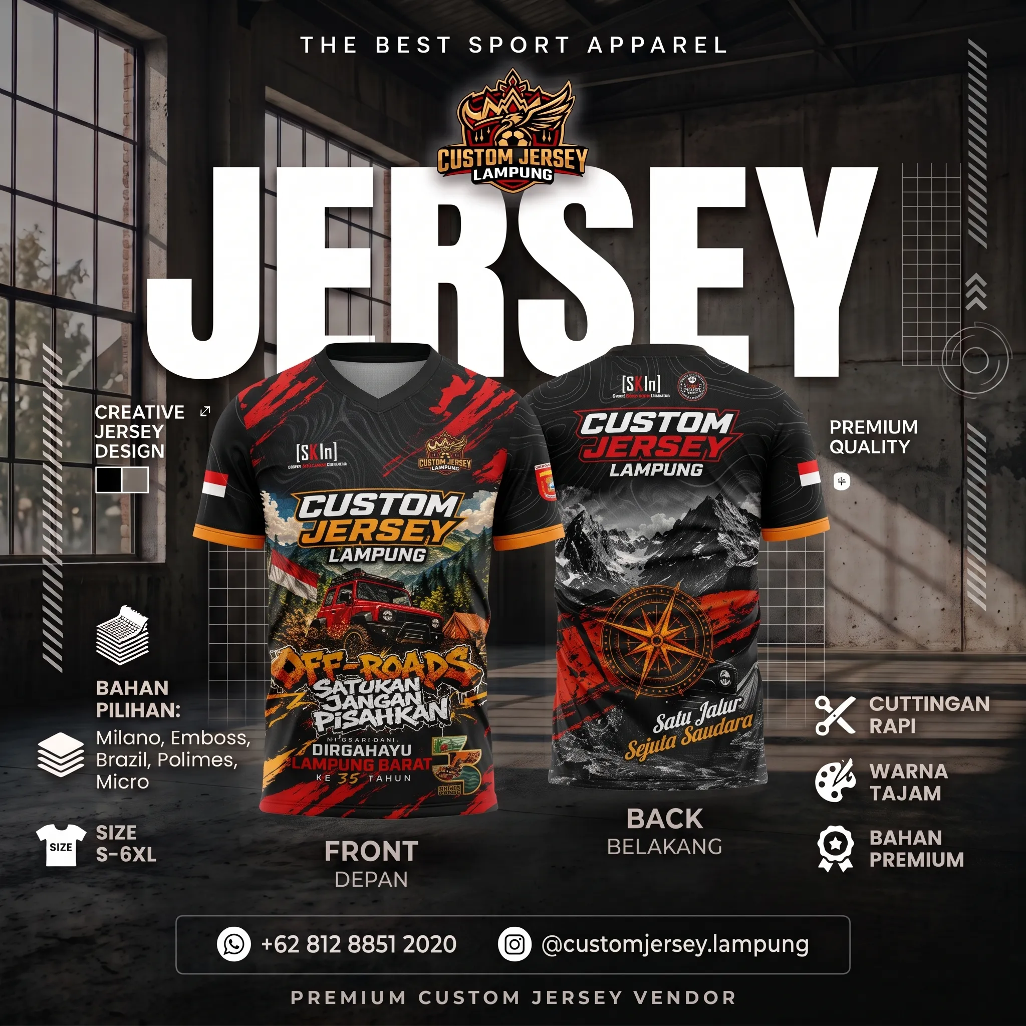 Hasil produksi Jersey Jeep Offroad oleh Buat Jersey