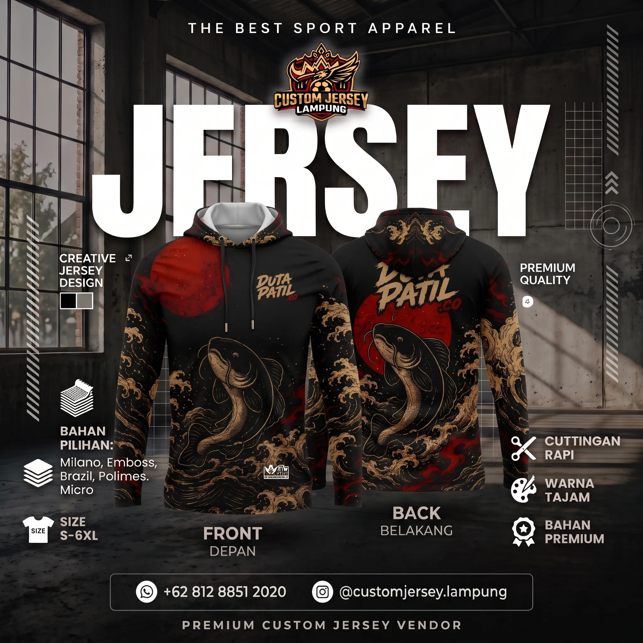 Hasil produksi Jersey Mancing oleh Buat Jersey