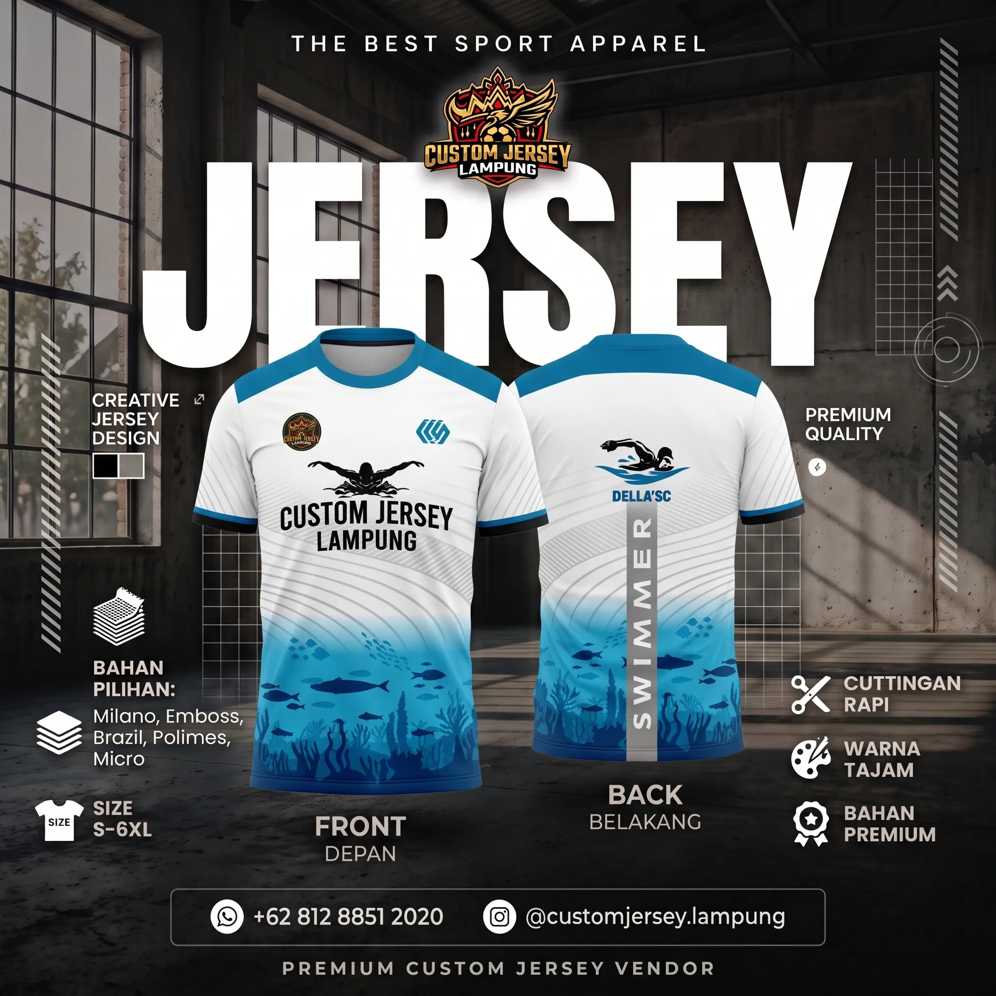 Hasil produksi Jersey Renang oleh Buat Jersey